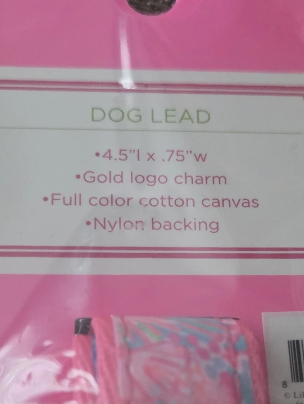 Lilly Pulitzer Pink Floral Dog Leash with Gold Hardware